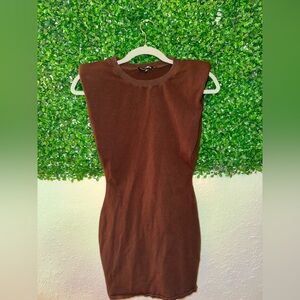 Fashion Nova Brown Sleeveless Mini Dress Size XS